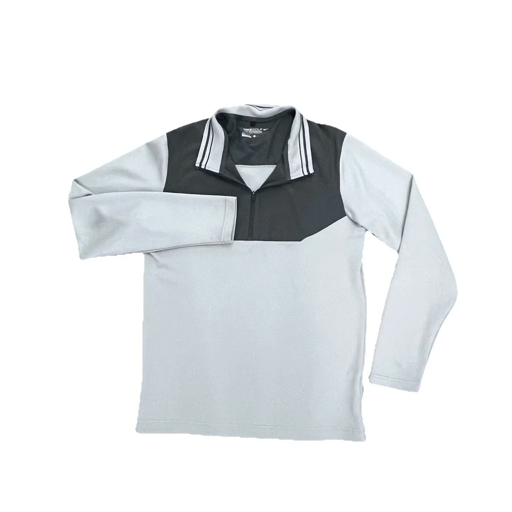 Nike Golf Tour Performance Dri Fit Pullover Quarter Zip Blue Gray Men's Small‎